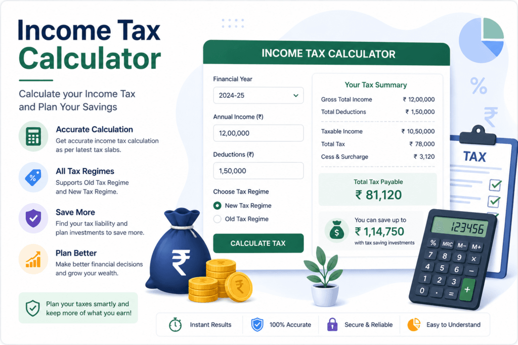 income tax calculator India – calculate income tax online based on latest tax slabs in India